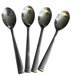 Hampton Silversmiths Stainless Steel Soup Spoons Set of 4 Modern Flatware 233